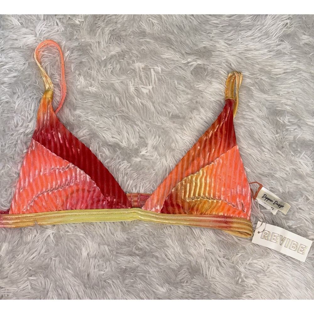 Dippin’ Daisy’s Women’s L Multicolor Textured Bikini Top. New W/tags. Cute, Fun